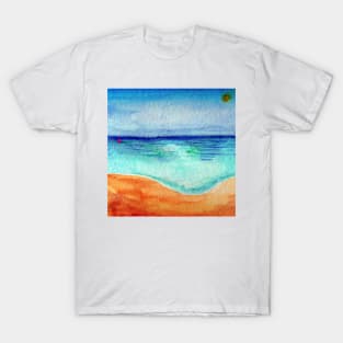 Serene Watercolor Shoreline T-Shirt